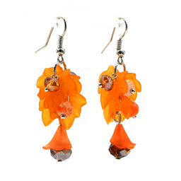 Женские серьги с цирконами шарик 6мм цв.рыжий, 6,3г