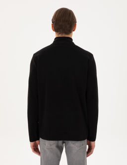 Siyah Regular Fit Yar_m Fermuarl_ Polar Sweatshirt - Pierre cardin фото 5