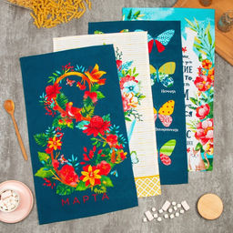 Набор кухонных полотенец Доляна 8 Марта, 35х60см-4шт, 100% хл