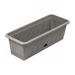 Ящик для растений "Сиена" 58см с поддоном серый С173-03-СЕР