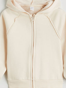 Kap??onlu K?z ?ocuk Fermuarl? Sweatshirt