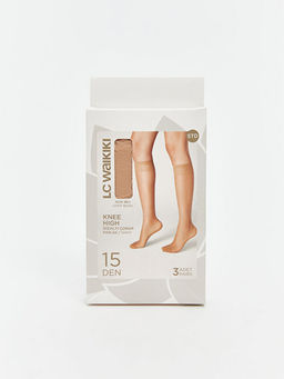 15 Denye Kad?n Diz Alt? ?orap 3l?