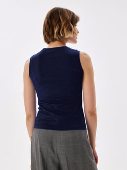 Топ женский трикотажный T-lab TL-T-011K-RT-т.синий  фото 5