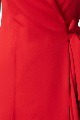 K?rm?z? Pilise Detayl? Mini Dokuma Ceket Elbise TWOSS24EL00793