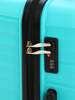 Чемодан на колёсах большой 111 л (L), на молнии, кодовый замок, 4 колеса, голубой