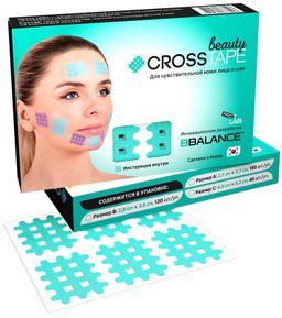 Кросс тейпы для лица CROSS TAPE BEAUTY 2,8 см х 3,6 см размер B цвет мята