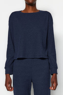 Lacivert Fitilli Orme Pijama Tak?m? THMAW21PT0009