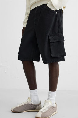 DENIM CARGO BERMUDA SHORTS - Zara фото 16