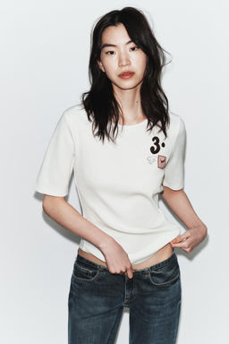 CAMISETA MANGA CORTA ETIQUETA / Blanco