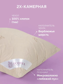 -20% Подушка двухкамерная 70х70 Караван Premium