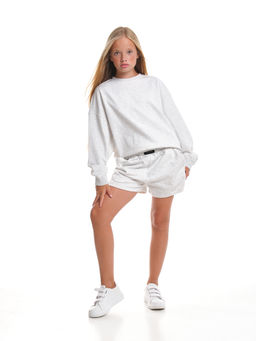 Свитшот для девочки 22-7633 св.серый - Mini maxi фото 17