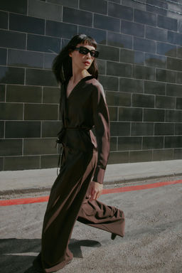 SATIN BLOUSE WITH BELT - Zara фото 4