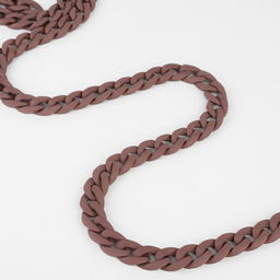 Цепочка для сумки, пластиковая, матовая, 17×23 мм, 120 см, серо-коричневая