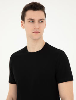 Siyah Slim Fit Ti__rt