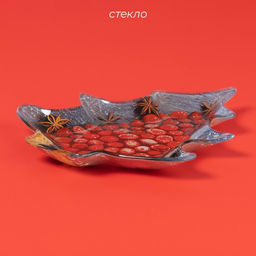 Блюдо сервировочное Доляна «Ёлочка. Новый год», 16.9×20.3 см, стекло