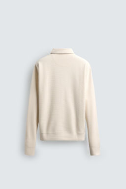 TEXTURED WEAVE POLO SHIRT WITH ZIP - Zara фото 7