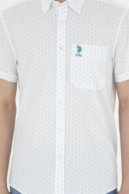 U. S. Polo Assn / Мужская мятная рубашка с коротким рукавом - U.s. polo assn фото 5