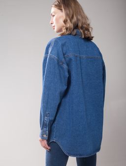 Куртка-рубашка из плотного денима - Vilatte фото 3