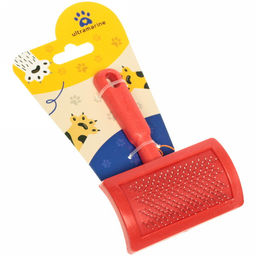 Цена за 6 шт. Расческа-пуходерка для кошек и собак "Пушок" 12см цвет красныйUltramarine