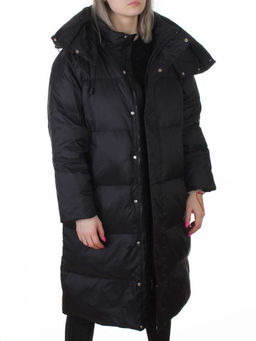 3063 BLACK Пальто пуховое женское оверсайз (утиный пух)