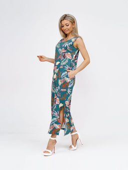 Сарафан женский, цвет голубой бордовый