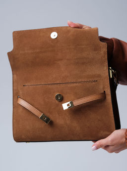 Замшевая сумка Rachel DBR 31361 cветло-коричневый  фото 9