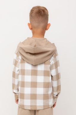 Crockid _ КР 302681/темно-бежевый,клетка виши к534 рубашка для мал  фото 5