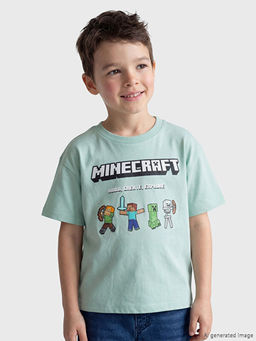Minecraft Bask?l? Erkek ?ocuk Ti??rt
