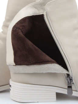 01- CHL41-3 BEIGE Ботинки демисезонные женские (натуральная кожа, байка)