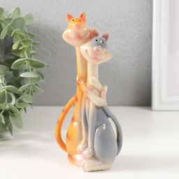 Фигурка полистоун обнимашки Кот и кошка - полосатики, 16?7.8?5 см