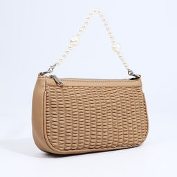 Сумка-багет на молнии, длинный ремень, цвет бежевый - Simaland фото 5