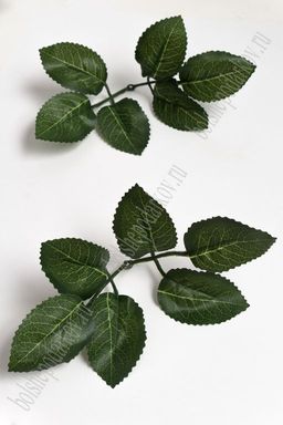 Листик розы 6 шт, с прожилками (50 шт) SF-2108, темно-зеленыйь