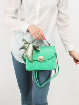 Сумка женская искусственная кожа Ch&K-5371, 1отд+карм/перег, плечевой ремень, зеленый SALE 253269 - Adelia фото 10