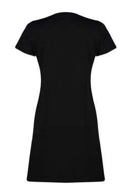 TRENDYOLMILLA Saks %100 Pamuk Cep Detayl? Bisiklet Yaka K?sa Kol Orme T-shirt Elbise TWOSS24EL00120  фото 8