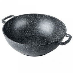 Казан с антипригарным покрытием 4л, д28см "Гранит", h10см, s0,4см, литые ручки, стеклянная крышка с пароотводом, подарочная упаковка (Россия)