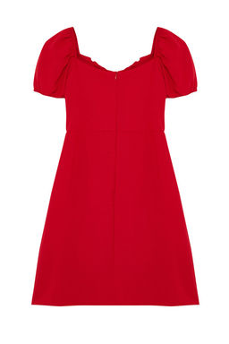 TRENDYOLMILLA Beyaz Duz Bodycone Krep Mini Dokuma Elbise TWOSS24EL00874 фото 21