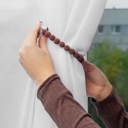 Подхват для штор «Бусы из бисера», d=1.3 см, 30 см, коричневый