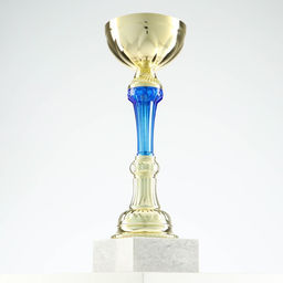 Кубок 132C, наградная фигура, золото, подставка камень, 21×7×6 см