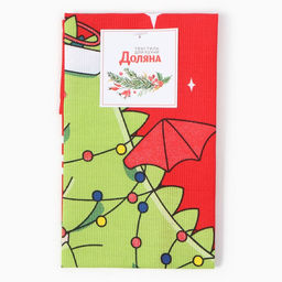 Полотенце Доляна Наконец-то Новый год 28х46 см, 100% хл, рогожка 164 г/м2  фото 5