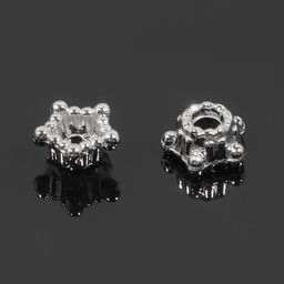 Шапочки для бусин Звездочки (набор 30 шт.) 0.5?0.5?0.2 см, цвет серебро