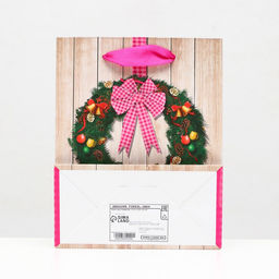 Цена за 12 шт. Пакет ламинированный Новогодний венок 11,5 х 14,5 х 6 см - Simaland фото 4