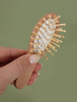 Цена за 2 шт. Расчёска - мини массажная, деревянная, 4×11.5 (±1) см