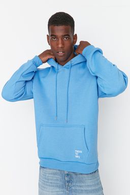 TRENDYOL MAN Beyaz Oversize/Genis Kesim Kapusonlu Etiketli Ici Polar/S?cak Tutan Sweatshirt TMNAW21SW2005 - Trendyolmilla фото 19