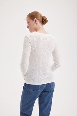 Лонгслив Slim Fit "Белый" женский