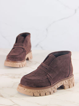 Полуботинки EDART 304.PODYUM141br. Коричневая замша/байка - Ed'art фото 2