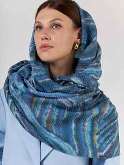 Большой, мягкий, тонкий и очень нежный двусторонний палантин с рисунком - Tantino фото 7