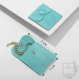 Цена за 10 шт. Конвертик для украшений бархатный, 7*7см, цвет тиффани - Simaland фото 4