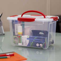 Контейнер-ящик хозяйственный для хранения пластмассовый Кристалл XXS 5,5л, 28,3х20х17см, с крышкой, прозрачный, Econova (Россия) - Домашняя Мода фото 2