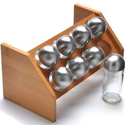 27349 Набор баночек для приправ,специй и сыпучих продуктов 9пр 100мл Бамбук (24 специй внутри) MB (х12)