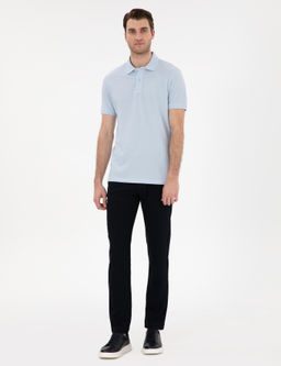Lacivert Slim Fit Kanvas Pantolon